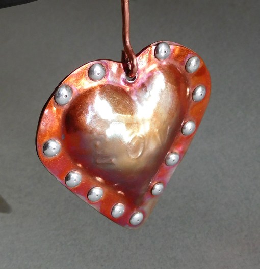 riveted copper heart